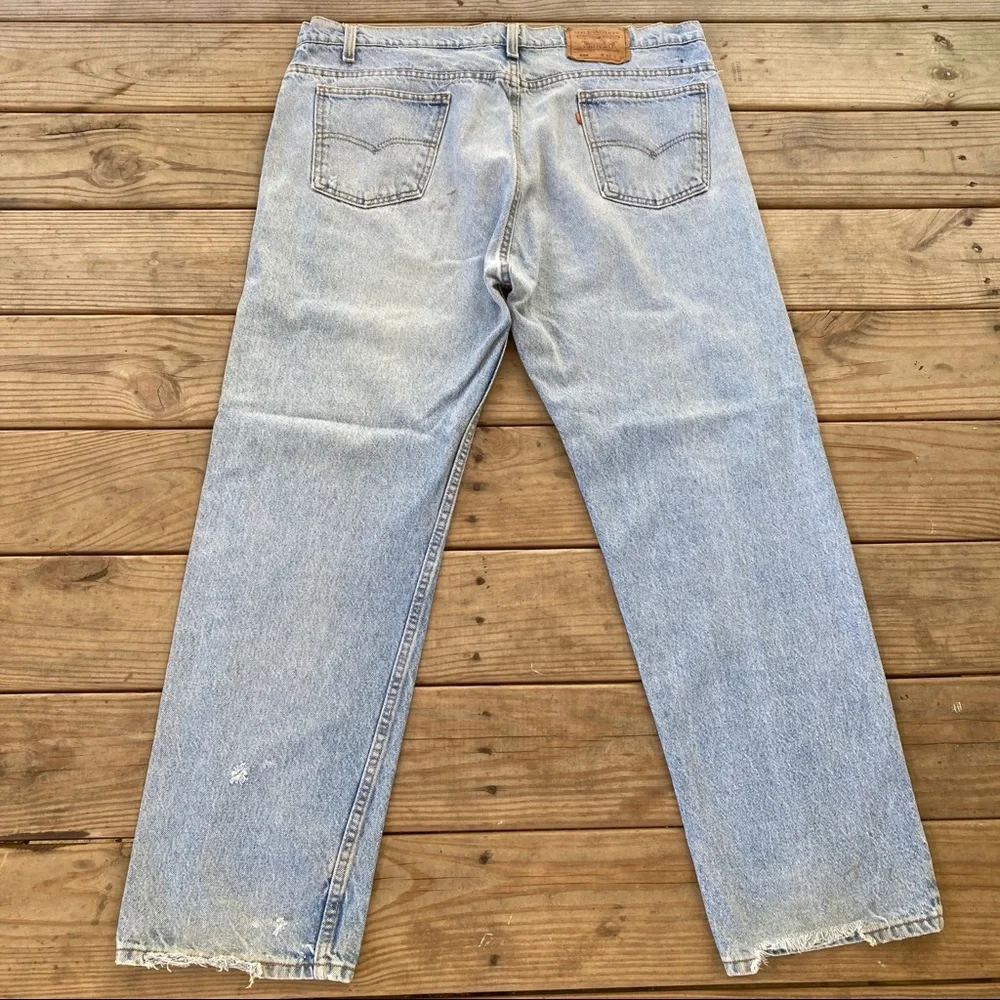 Vintage 505 Levi's Jeans Orange Tab - Picture 3 of 9